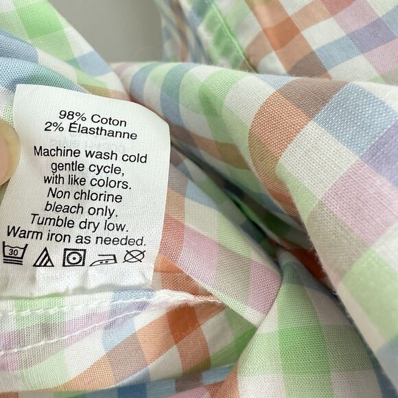 J Crew Flex Shirt Mens Small Check Short Sleeve Slim Button Up - Picture 12 of 15